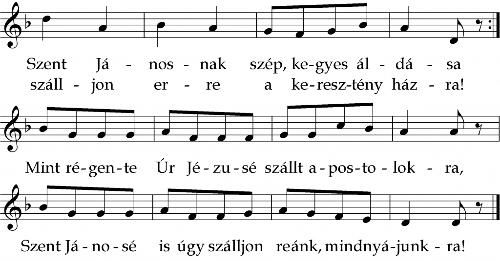 Szent Jánosnak szép, kegyes áldása Szent Jánosnak szép, kegyes áldása